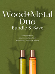MATRÚM wood and metal packaging highlights a premium massage oil for daily use.