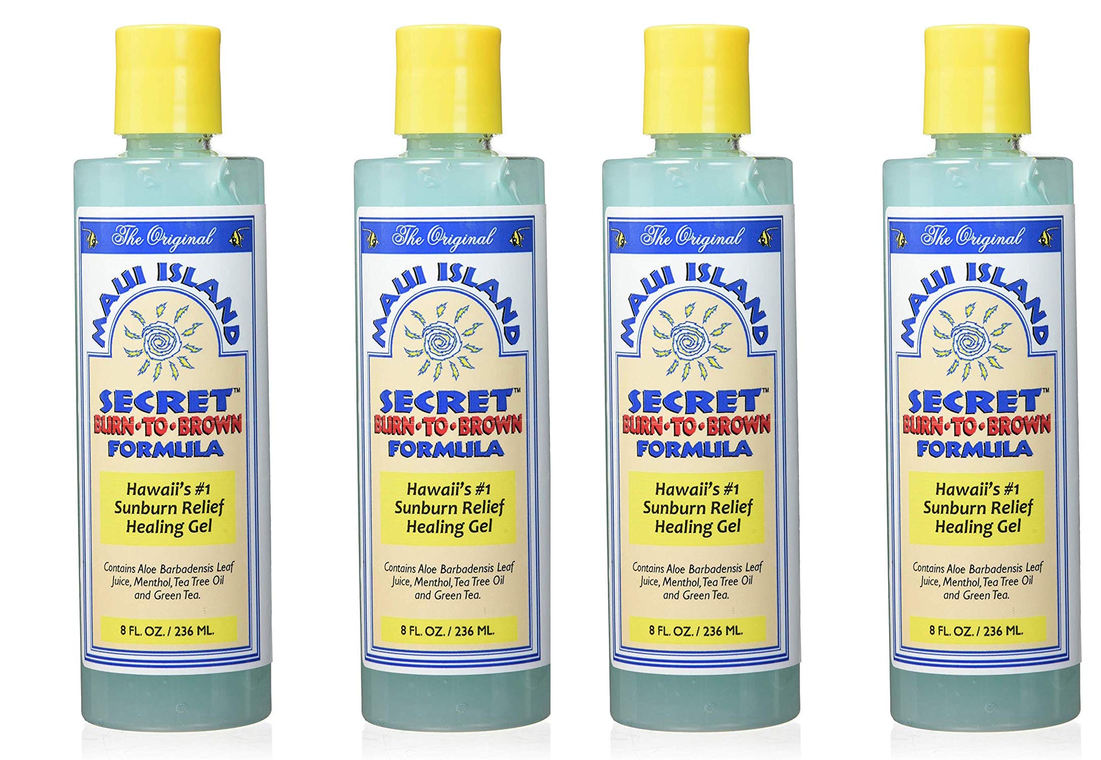 Maui Island Secret Burn to Brown 8oz bottle for soothing sunburn and minor irritations