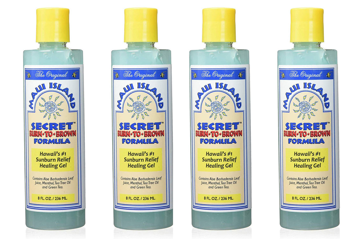 Maui Island Secret Burn to Brown 8oz bottle for soothing sunburn and minor irritations