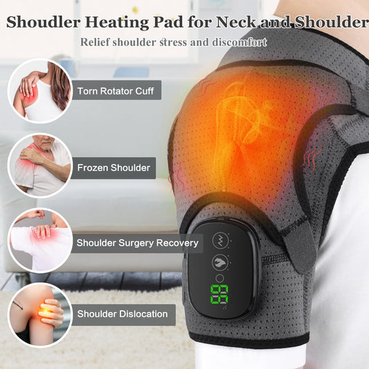 Close-up of MAVLLY heating pad showing even warmth across neck and shoulders
