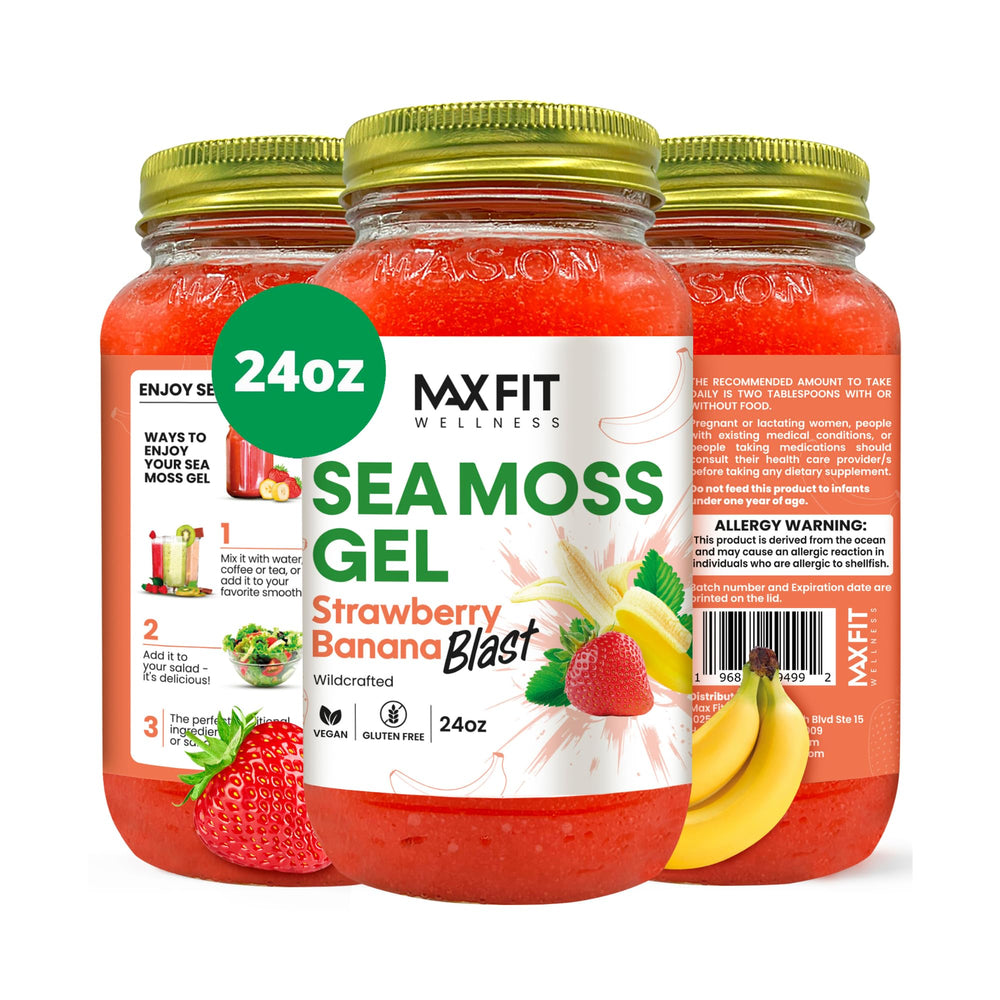 MAX FIT Sea Moss Gel 24oz jar front view for daily use