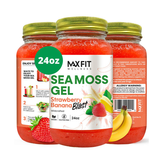 MAX FIT Sea Moss Gel 24oz jar front view for daily use