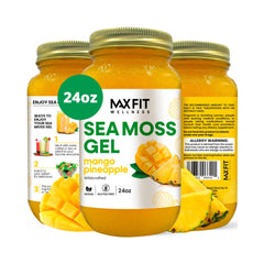MAX FIT Sea Moss Gel jar, 24oz, flavor-neutral gel for easy daily use.