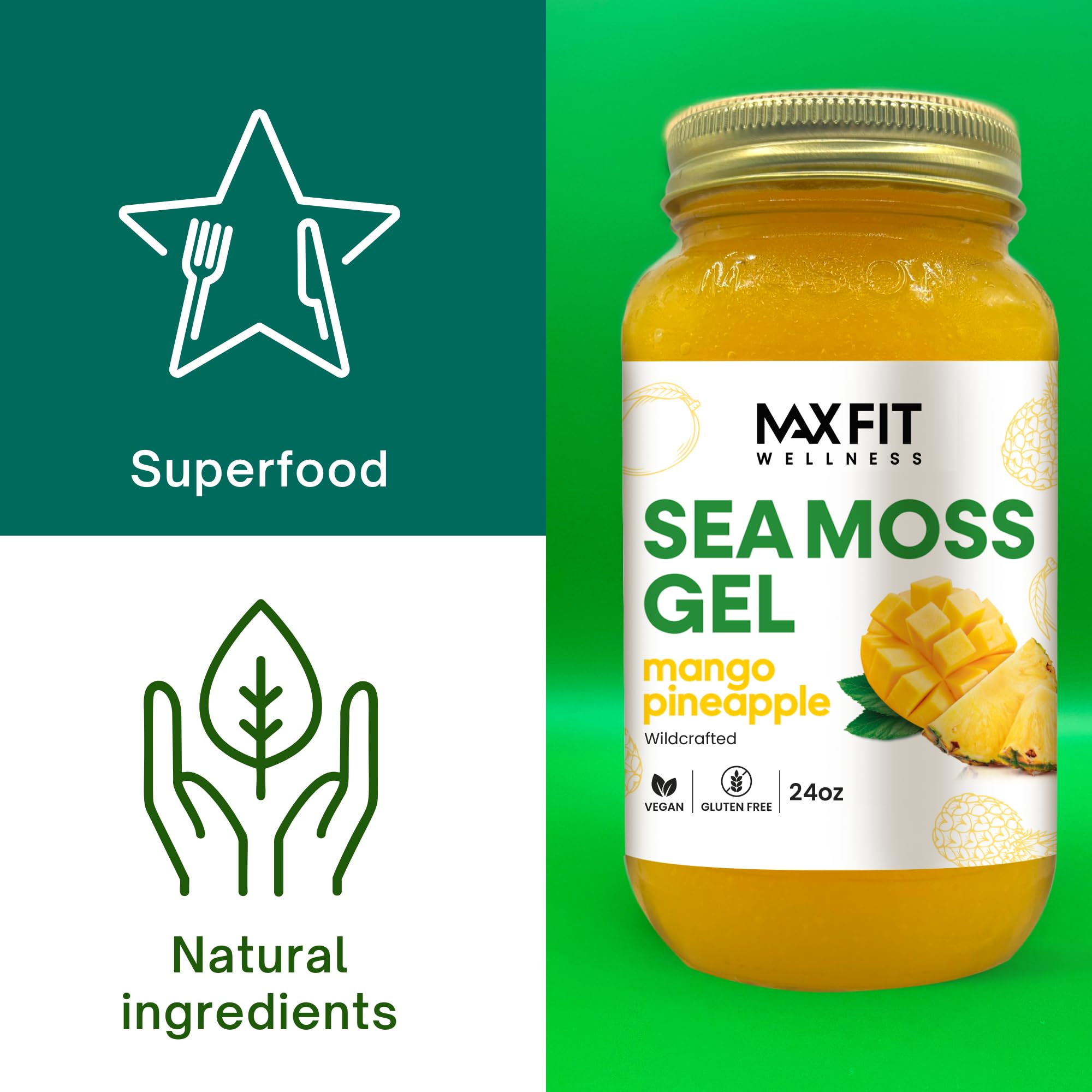 MAX FIT Sea Moss Gel flavorless, blends easily into soups, smoothies, or the jar.