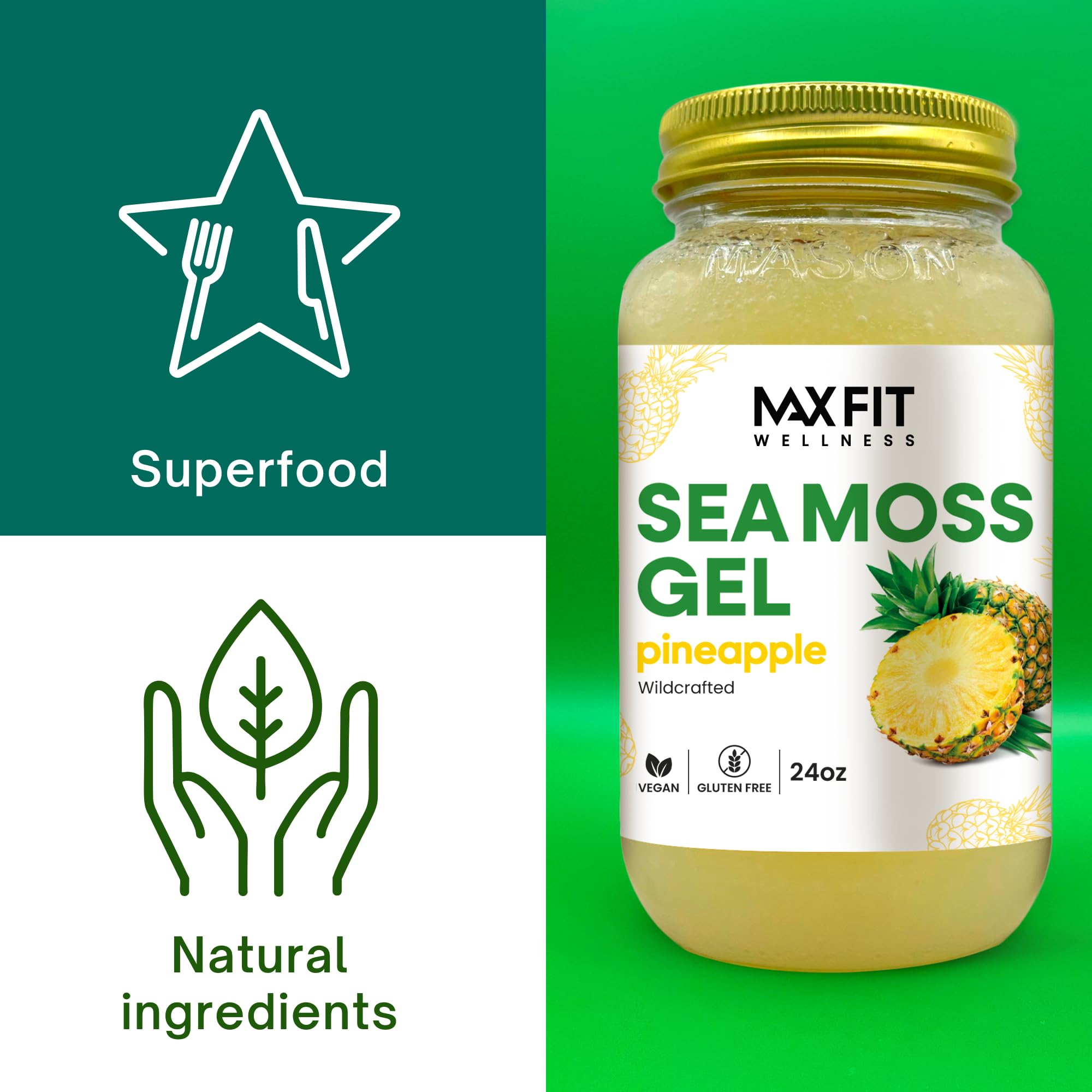 MAX FIT Sea Moss Gel stored in fridge showing fresh preservation.