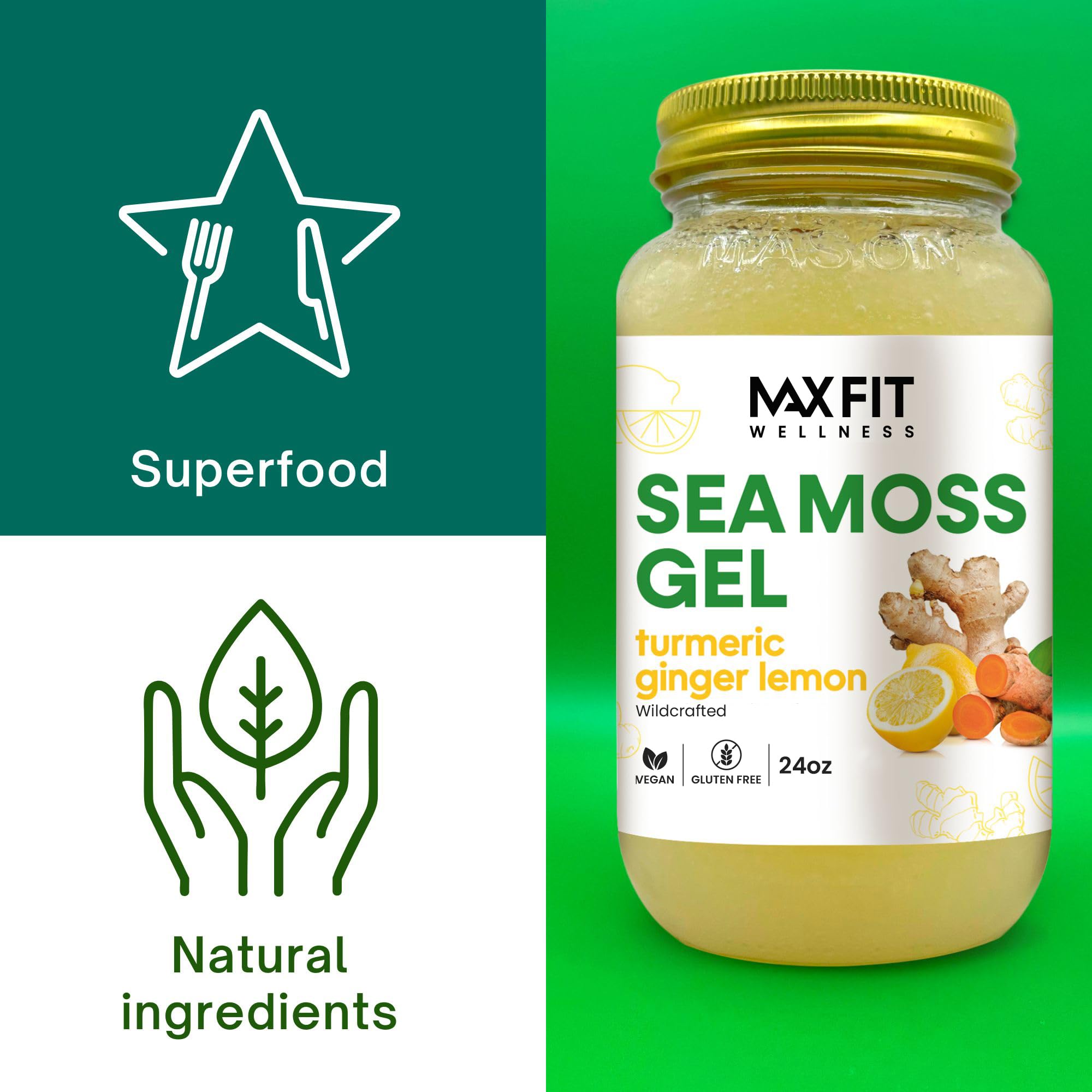MAX FIT sea moss gel texture close-up showing silky, jelly-like consistency
