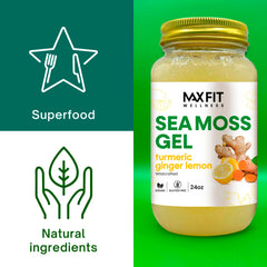 MAX FIT sea moss gel texture close-up showing silky, jelly-like consistency