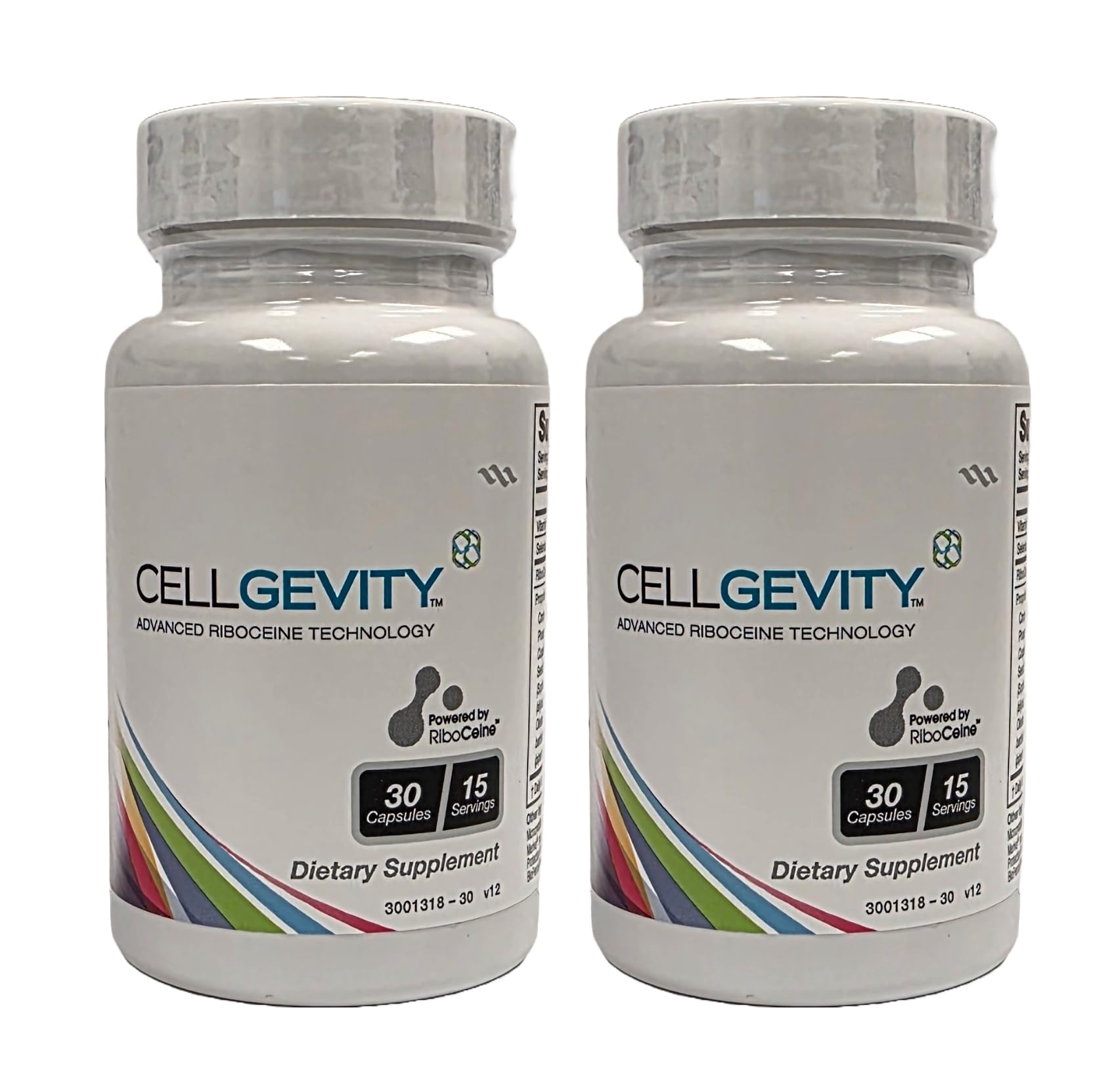 Max International Cellgevity bottle side view, suggesting convenient glutathione support.