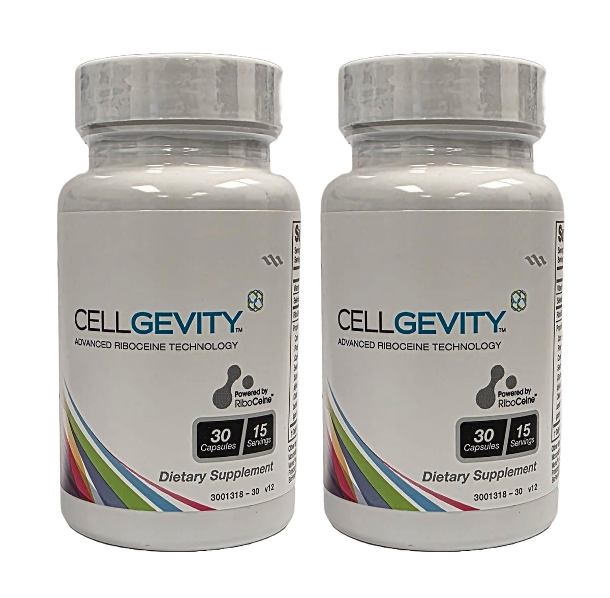 Max International Cellgevity bottle side view, suggesting convenient glutathione support.