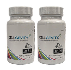 Max International Cellgevity bottle side view, suggesting convenient glutathione support.