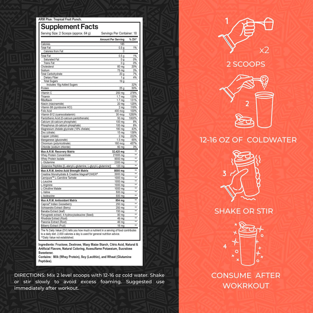 Max Muscle Arm Plus+ shake-mixer close-up for a smooth post-workout shake