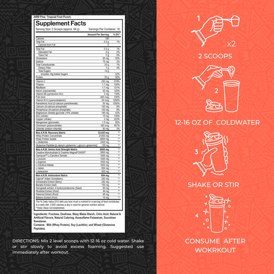 Max Muscle Arm Plus+ shake-mixer close-up for a smooth post-workout shake