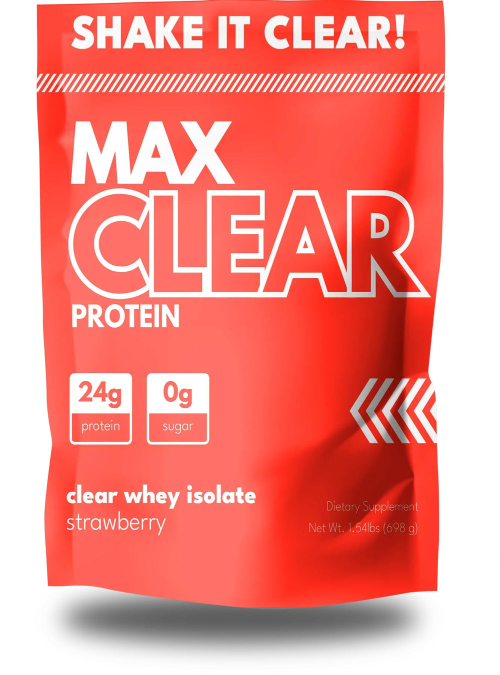 Max Muscle Max Clear Protein bottle in strawberry flavor for post-workout refreshment