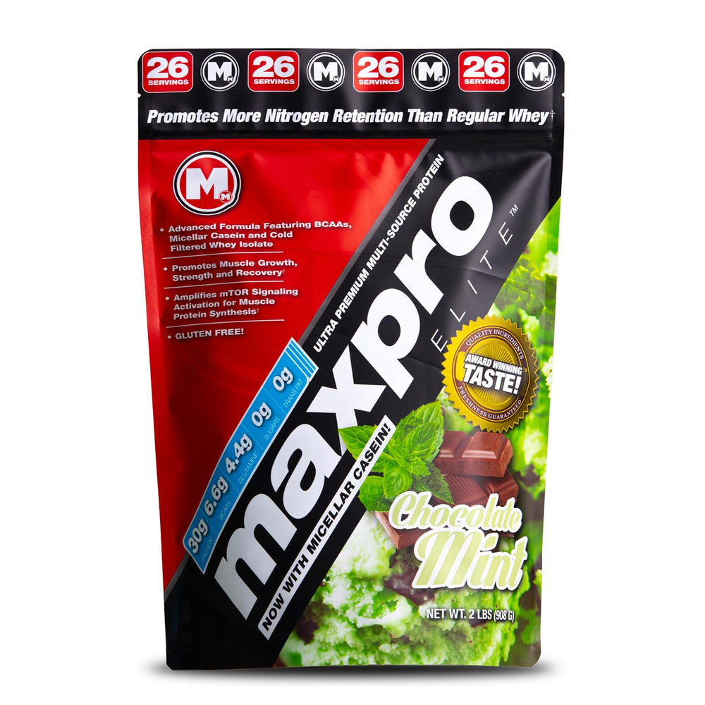 Max Muscle Maxpro Elite protein bottle provides convenient post-workout support.