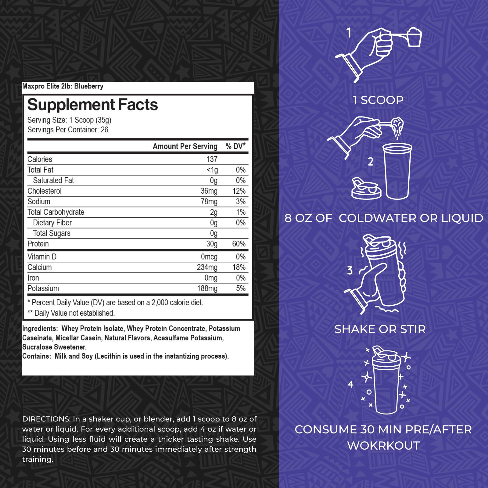 Serving size scoop showing precise protein portions for daily tracking.