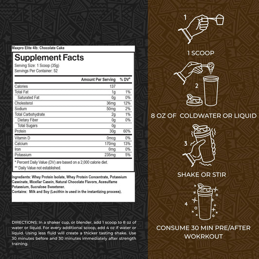 Max Muscle MaxPro Elite whey shaker for quick protein drinks on the go