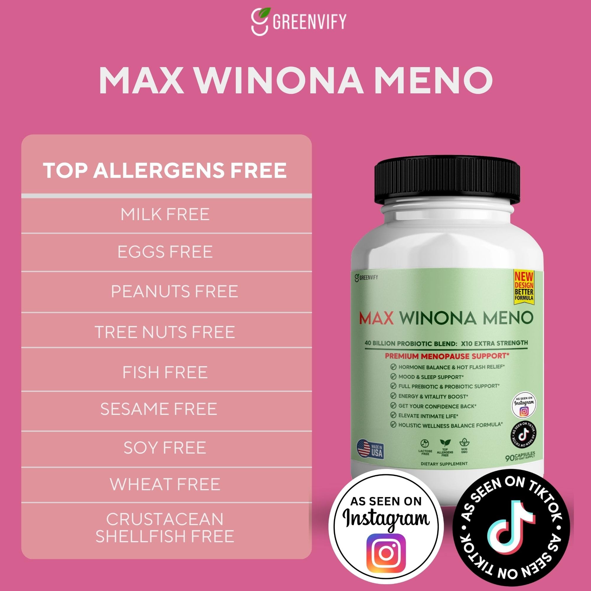 Max Winona Meno Winona Max capsules ready for daily menopause wellness.