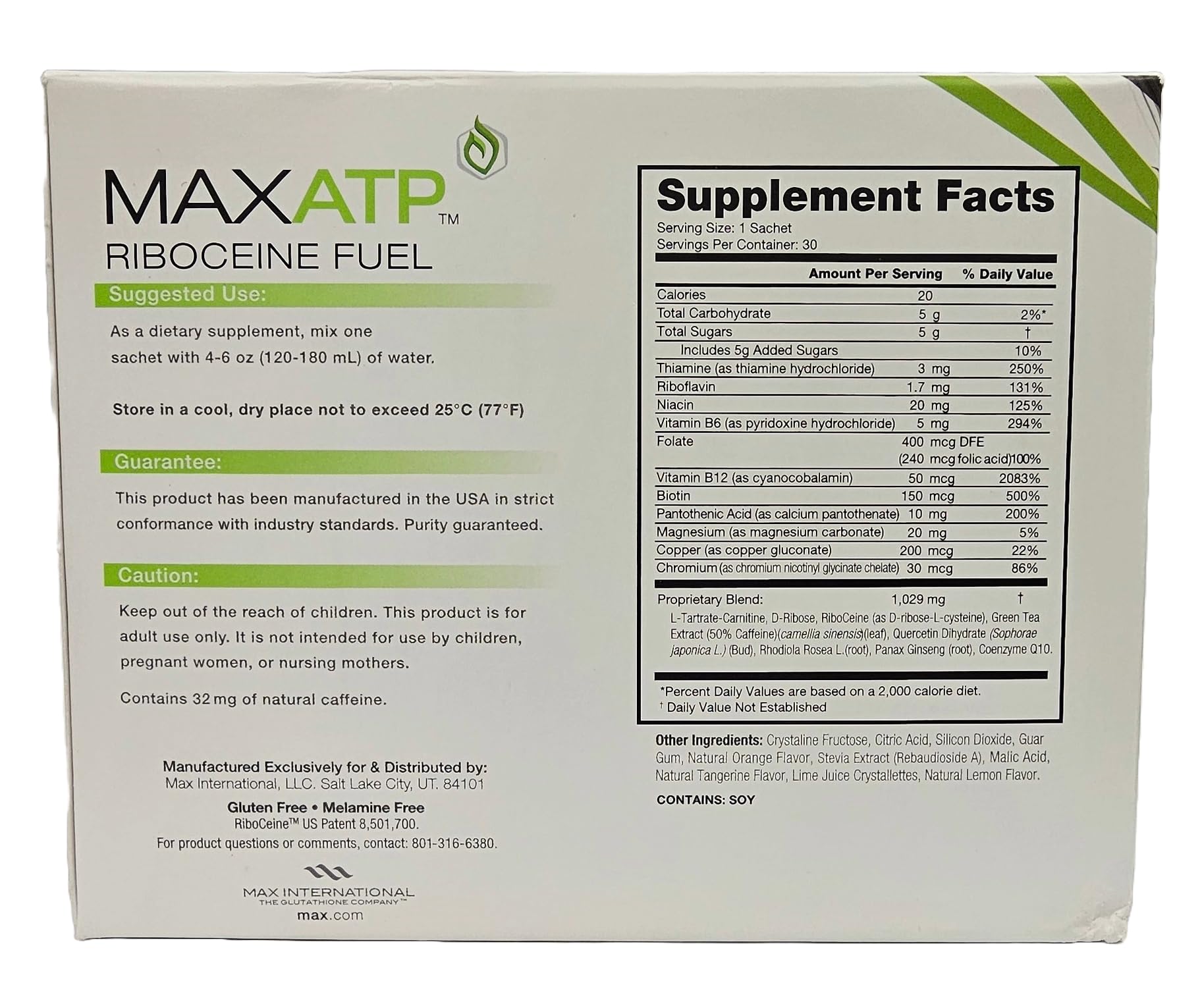 MaxATP 30 packets in foil pouch for easy daily energy support