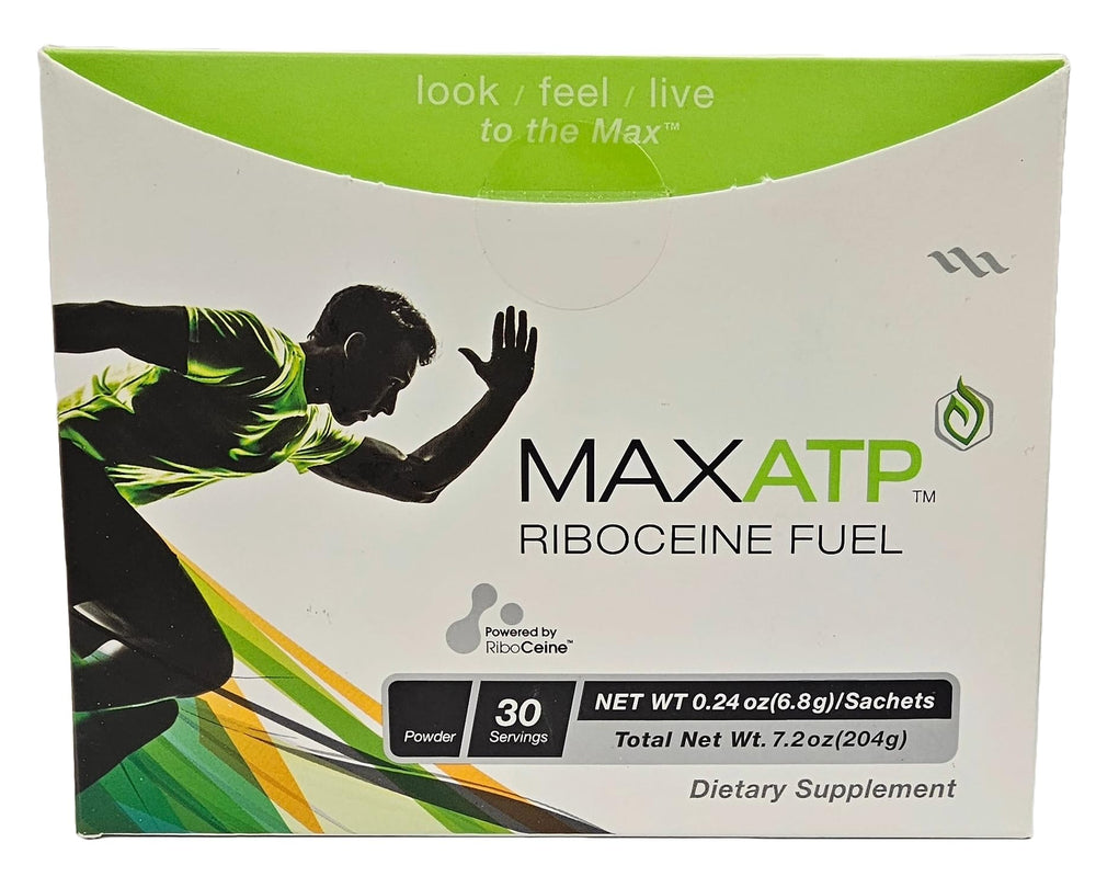MaxATP bottle with RiboCeine fuel promoting cellular ATP production