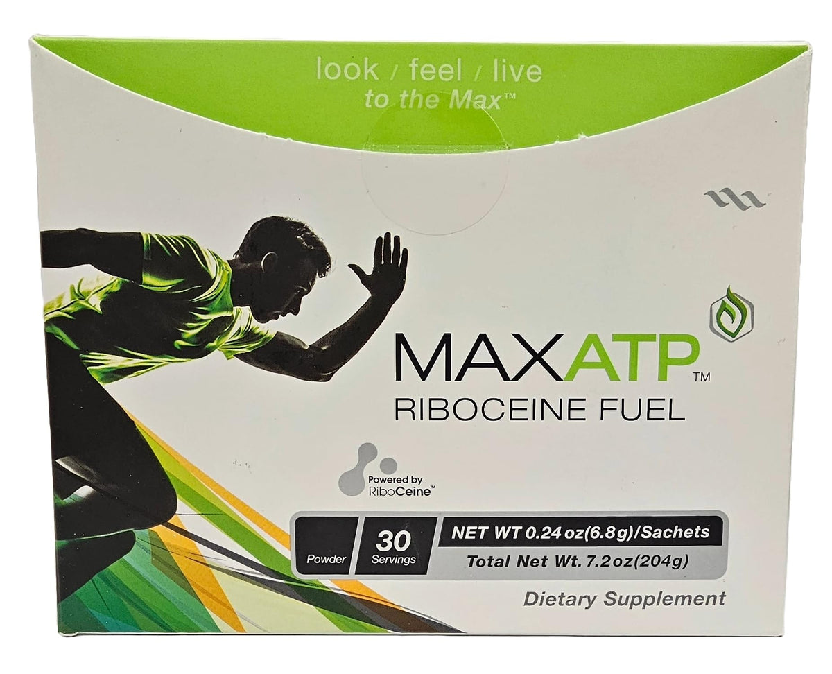 MaxATP bottle with RiboCeine fuel promoting cellular ATP production
