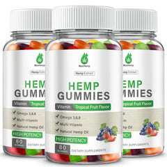 MaxHemp 3-pack gummies packaging for convenient daily use.