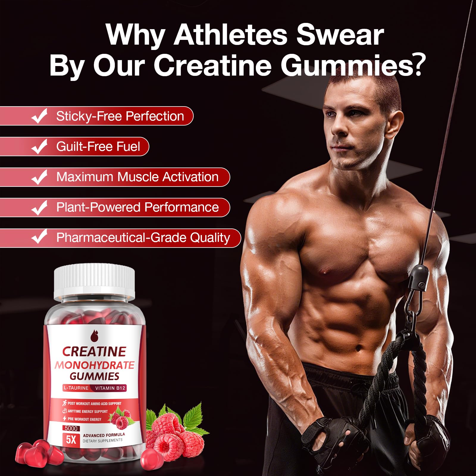 MaxHemp Creatine Gummies gym-bag friendly package ready for workouts