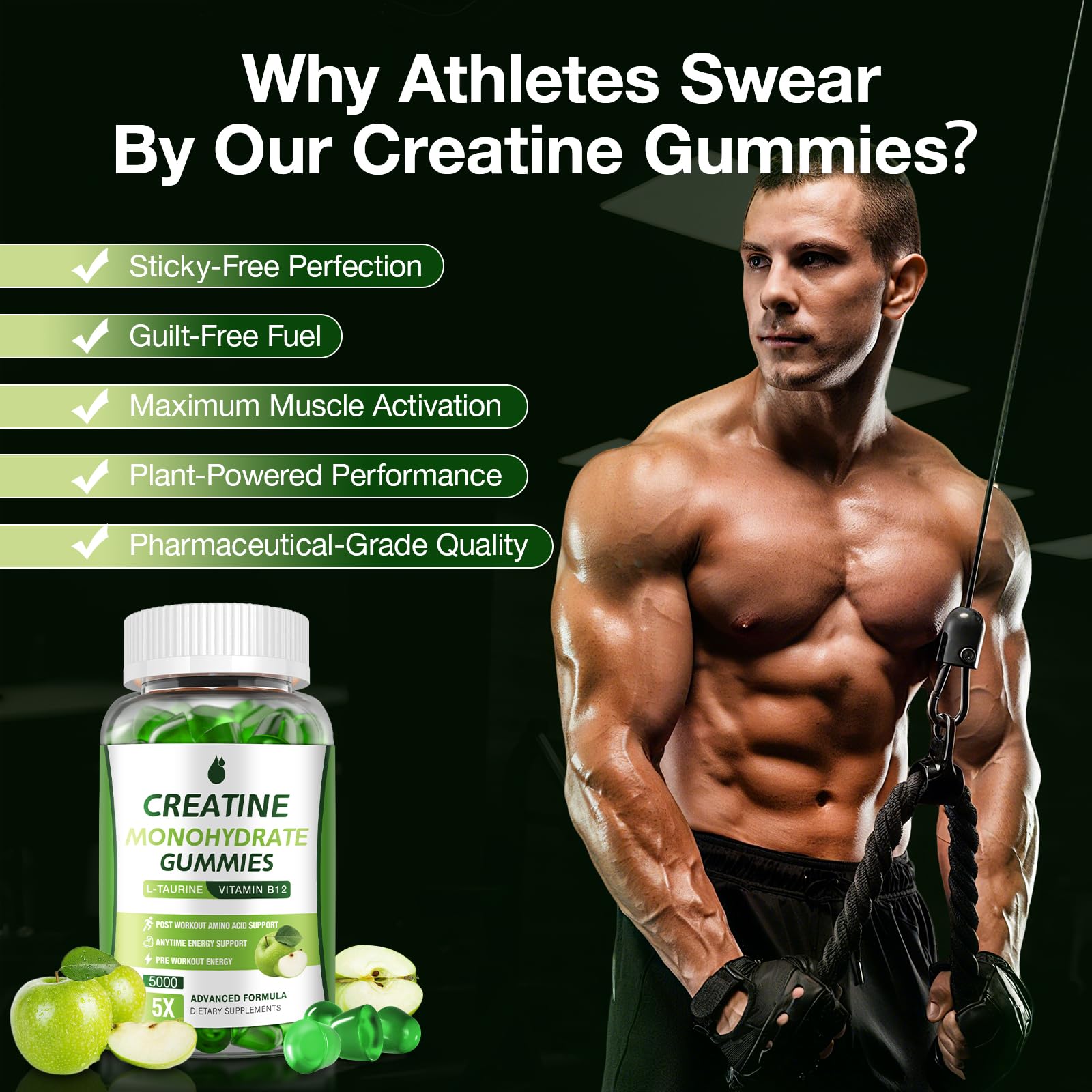 Soft texture of MaxHemp Creatine Gummies emphasizes easy digestion