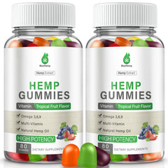 MaxHemp gummies pain-relief with pure hemp extract and fruity flavor.