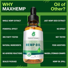 MaxHemp organic premium oil pack reseal cap keeps contents fresh between uses.