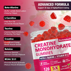 Close-up of Maxhemphealth raspberry gummies for training support.
