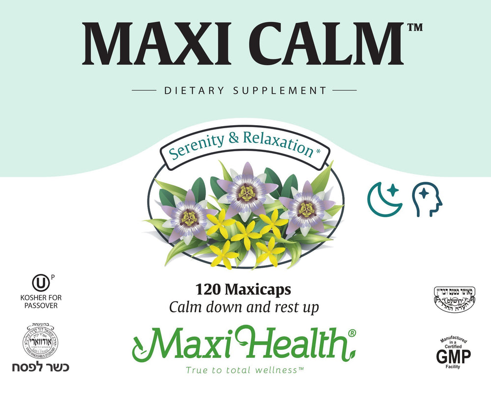 Maxi Calm st-johns-wort visual focuses on mood balance support.