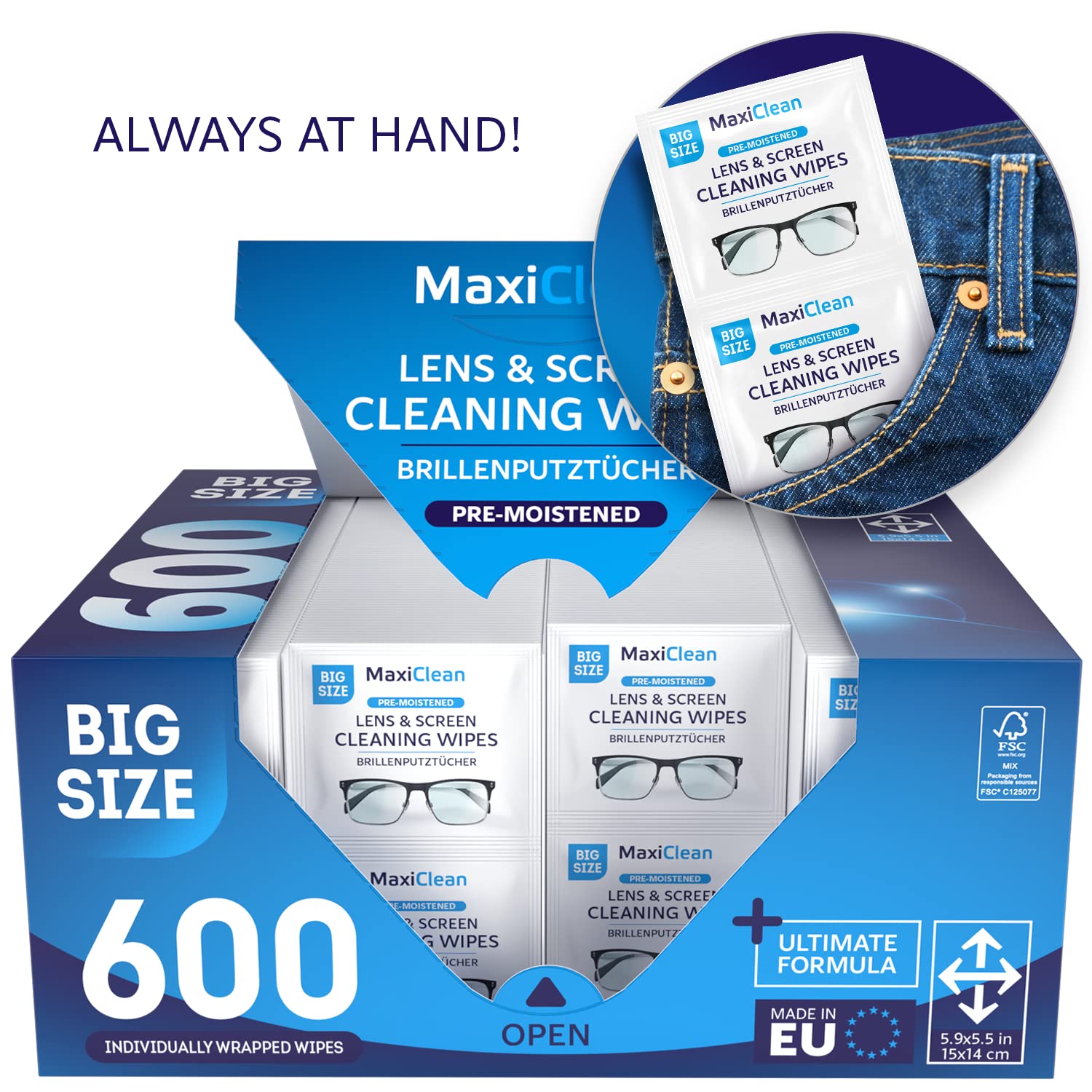 Maxi Clean travel pack wipes in a compact portable bundle