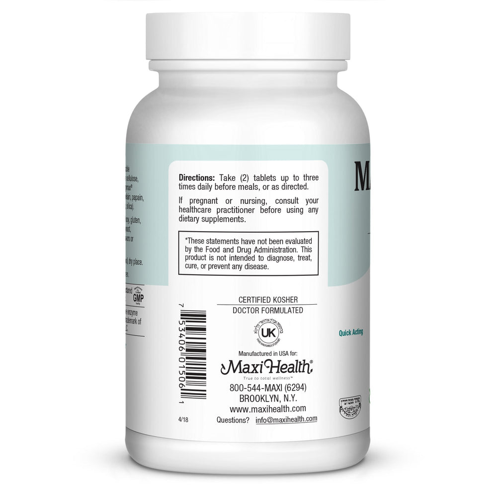 Maxi Health 60 tablets close-up emphasizes convenient daily support.