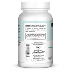 Maxi Health 60 tablets close-up emphasizes convenient daily support.
