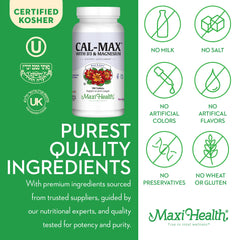 Maxi Health Cal Max glossy packaging signals premium quality.