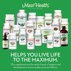 Maxi Health cherry-flavored chewable tablets shown as easy to chew