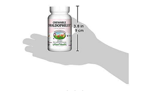 Maxi Health Oraldophilus probiotic bacteria focus emphasizes Lactobacillus acidophilus and Bifidobacterium bifidum