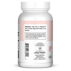 Maxi Health COQ10 100mg liquid caps ingredients showcase clean, gluten-free formula.