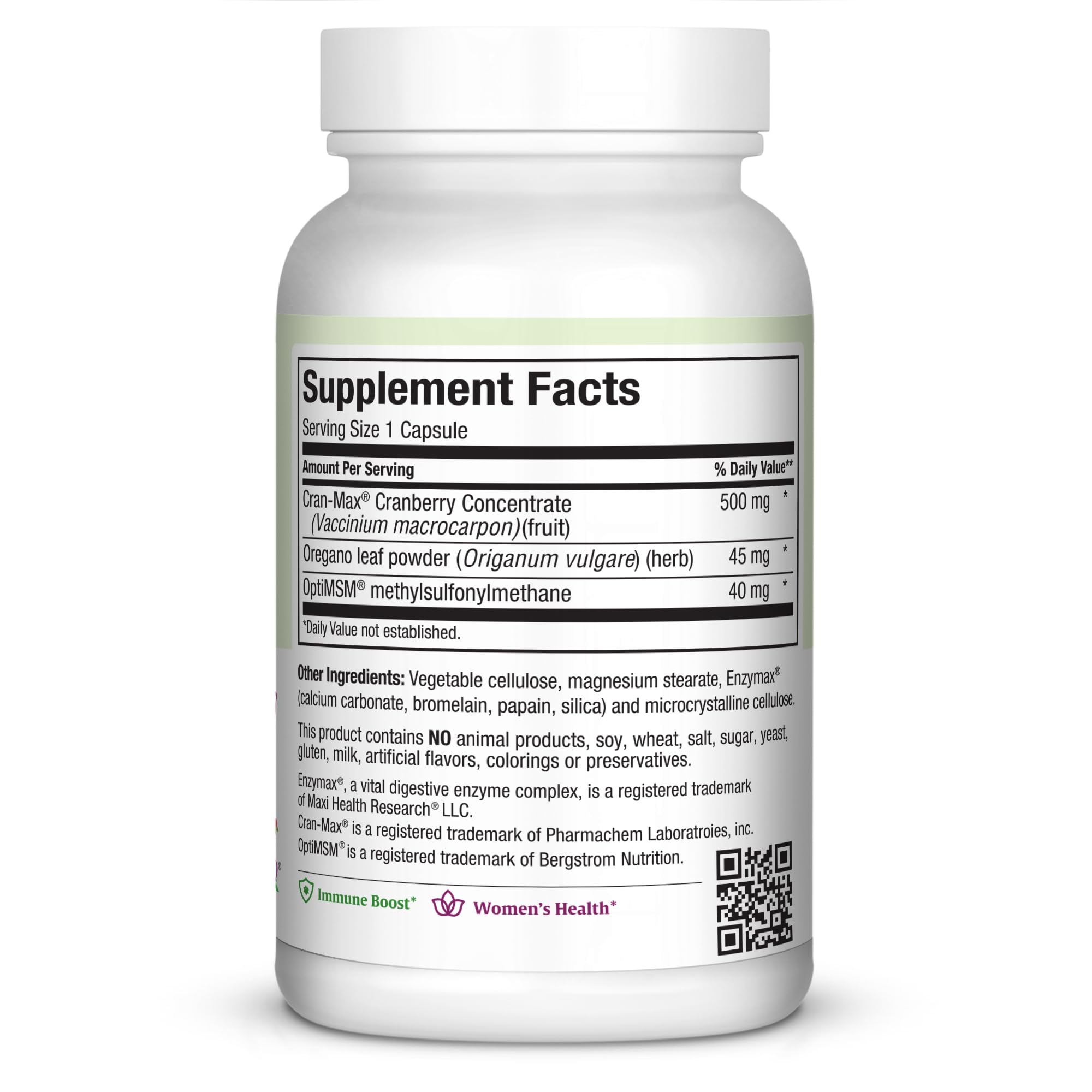 Maxi Health Cran-Max Supreme capsules close up for easy daily supplementation