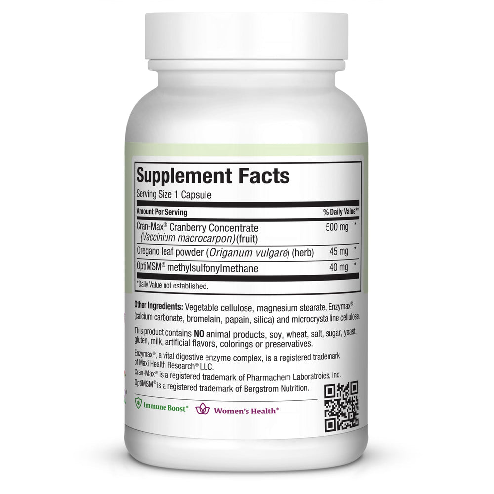 Maxi Health Cran-Max Supreme capsules close up for easy daily supplementation