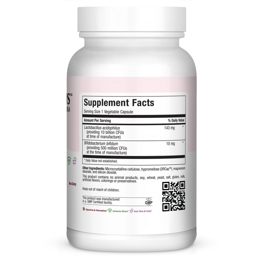 Maxi Health Hi-Po Dophilus capsules closeup highlights potent probiotic blend for gut balance.