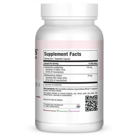 Maxi Health Hi-Po Dophilus capsules closeup highlights potent probiotic blend for gut balance.