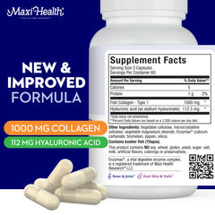 Maxi Health hyaluronic acid capsules for hydrated skin and glow