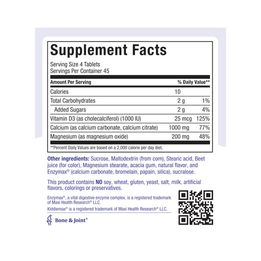 CalciYum 180-count bottle with kosher certification