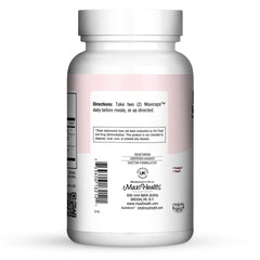 Maxi Health probiotic bottle with Kosher certification badge and purity emphasis