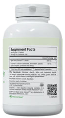 Dosing instructions card with Maxi Health Kyolic garlic tablets