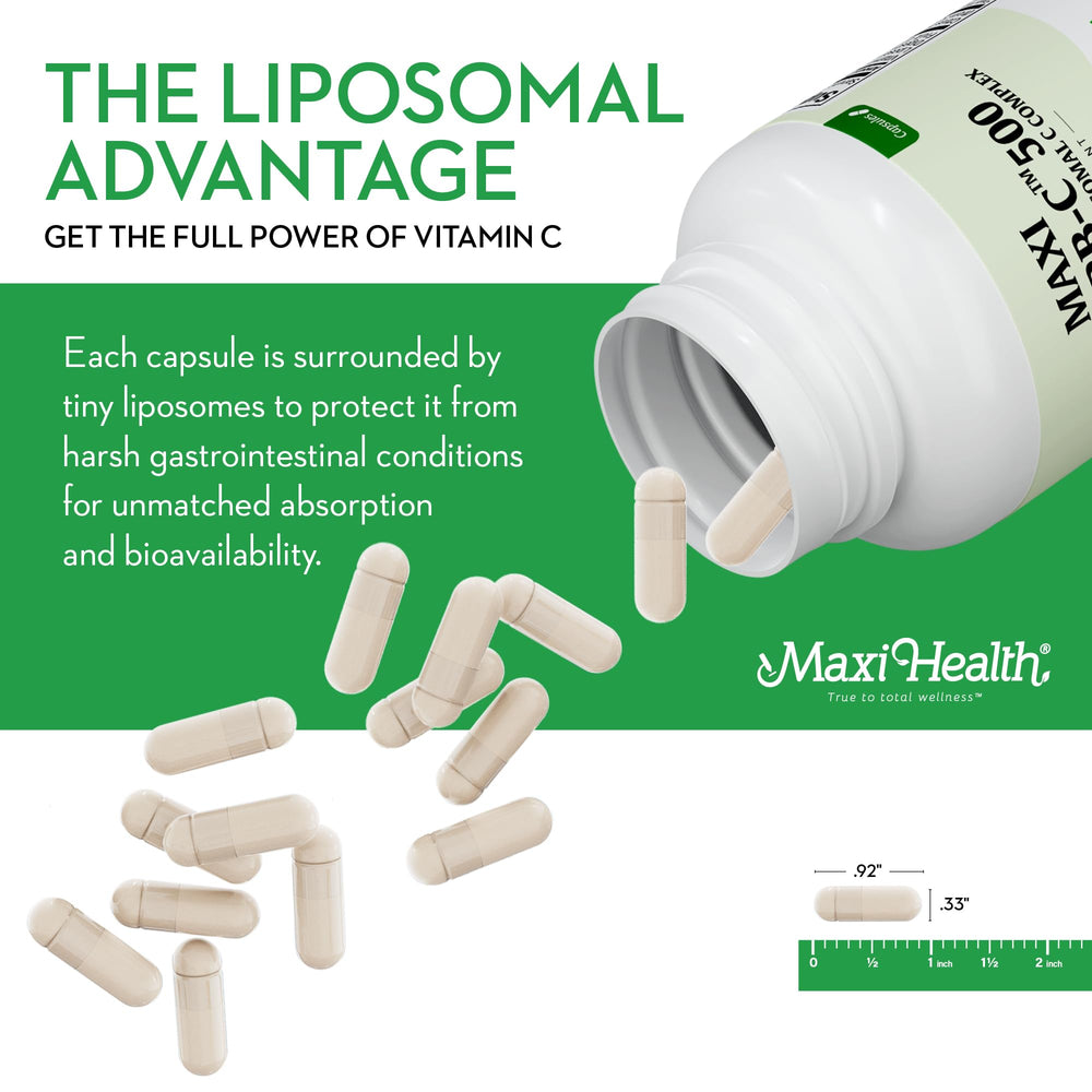 Kosher-certified Maxi Health Lipizorb-C capsules emphasize non-GMO status.
