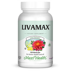 Maxi Health Livamax bottle front for daily liver support.