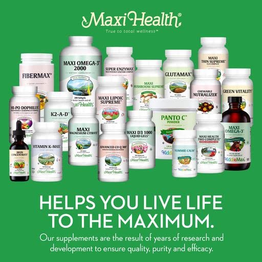 Maxi Health Max-C 500 icons signaling vegan and kosher certification