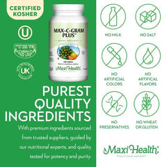 Lemon bioflavonoids with Maxi Health Max C Gram Plus support antioxidant potential.